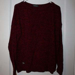 Vintage Ralph Lauren Polo Jeans Women's Red Boat Neck Long Sleeve Sweater